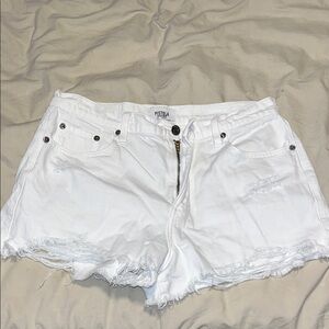 Pistola Women's Distressed White Jean Shorts